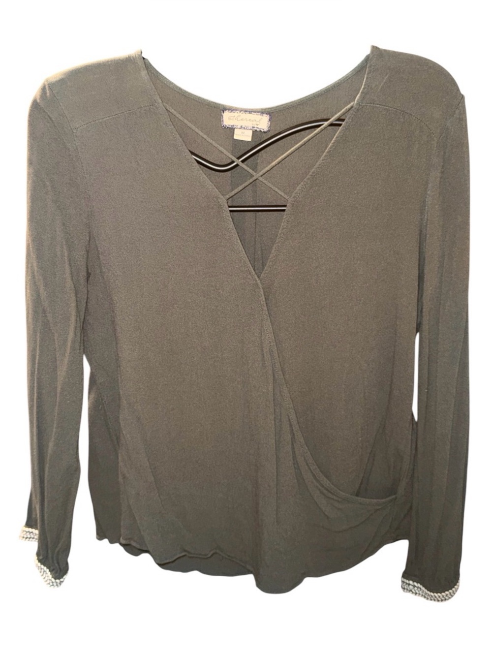 Ethereal by Paper Crane Long Sleeve Wrap Front Blouse